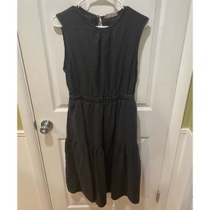 Everlane midi black linen dress, size 6